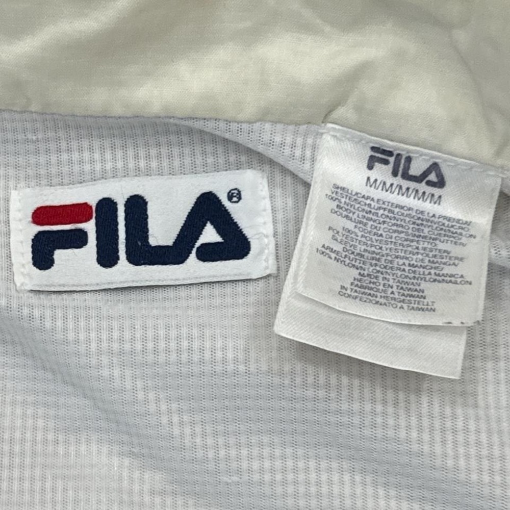 Vintage Fila Red White Windbreaker Jacket Medium 90s Sport Style - Picture 3 of 6